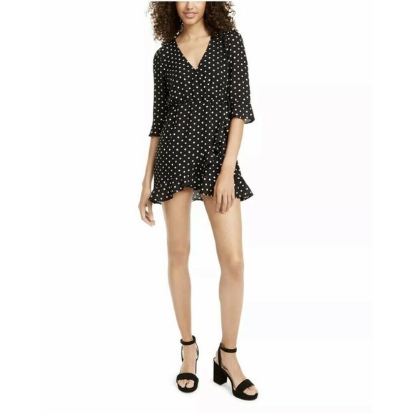Q+A Los Angeles  Polka Dot Mini Dress, New - Picture 1 of 3